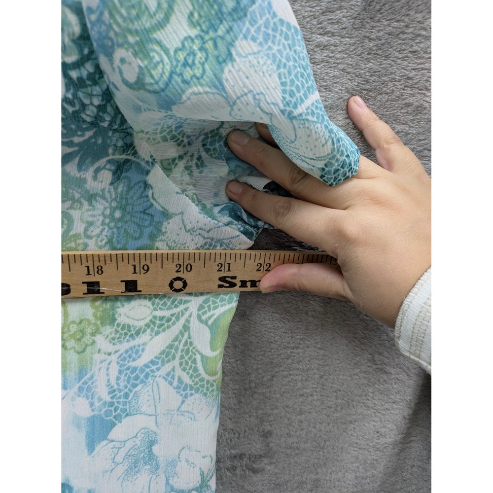 Coastal Grandma Blouse Womens 14 Paisley Floral Chiffon - Picture 3 of 7
